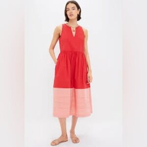Tuckernuck Poppy and Coral Colorblock Cotton Elsie Dress 3XL NWT